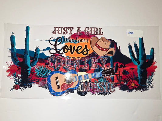 Country Music Desert Sunset Tumbler Wrap | Guitar Cactus Cowboy Hat Design