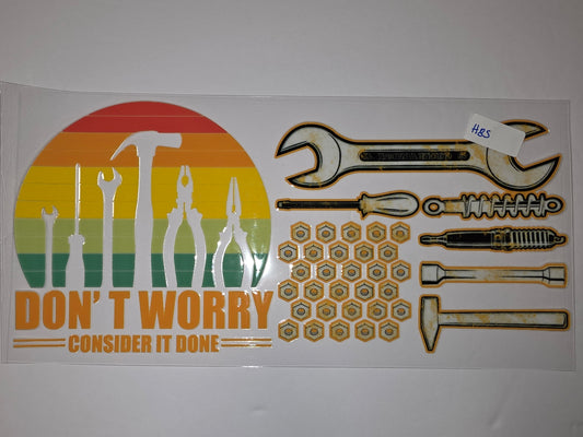 Retro Mechanic Tools Tumbler Wrap | Vintage Sunset & Wrench Design | DIY Cup Decor
