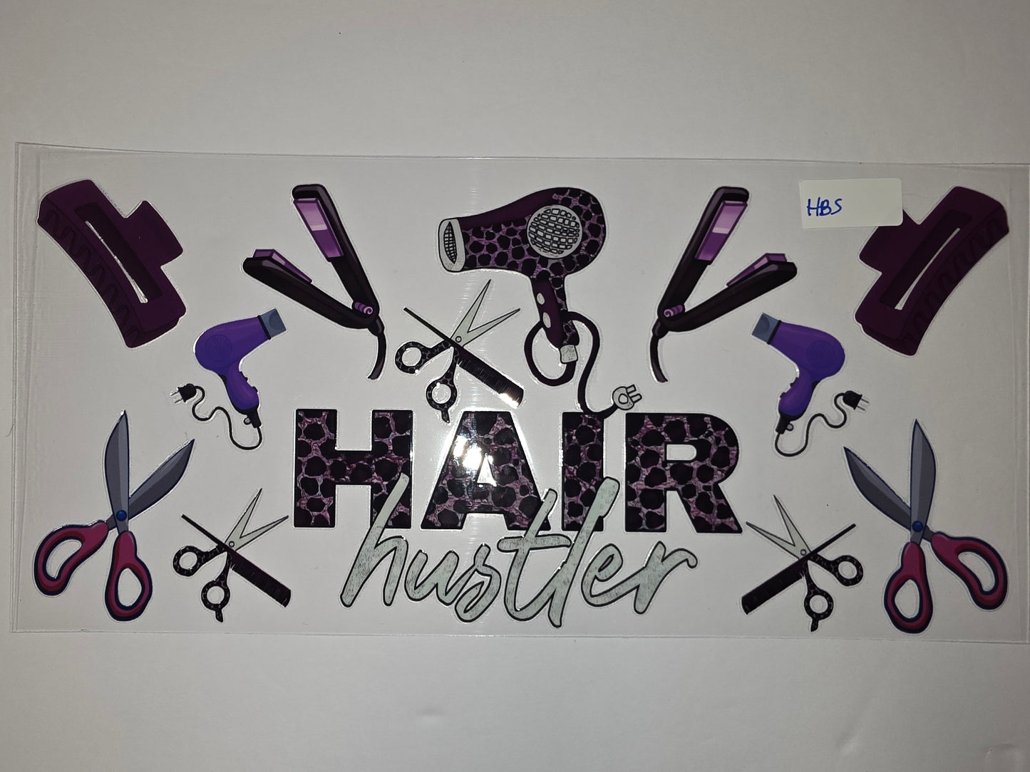 Purple Hair Hustler Tumbler Wrap | Hairdresser Gift | Salon Decor | Leopard Print Hair Tools