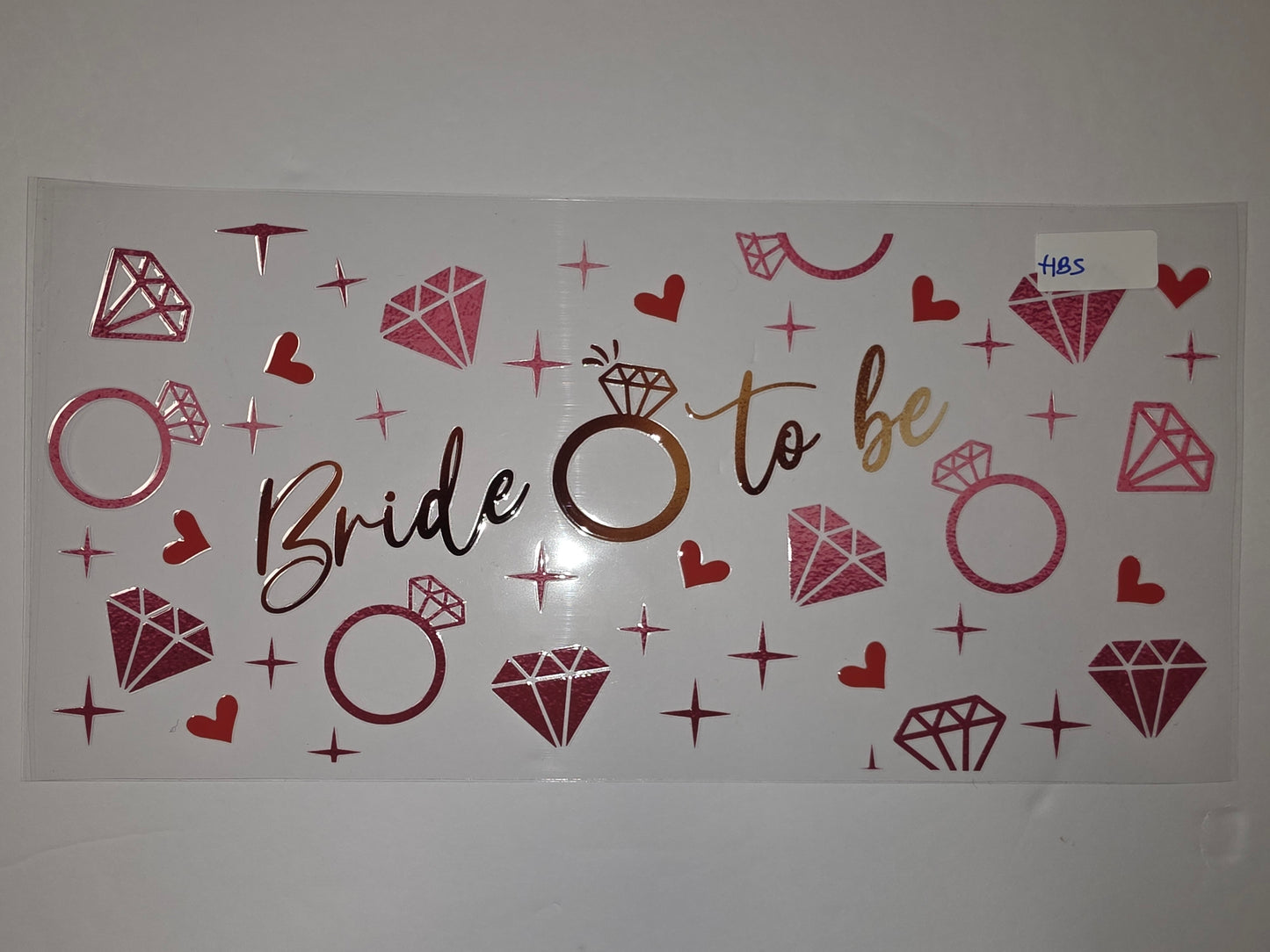 Bride to Be Diamond Heart Tumbler Wrap - Rose Gold & Pink Glitter