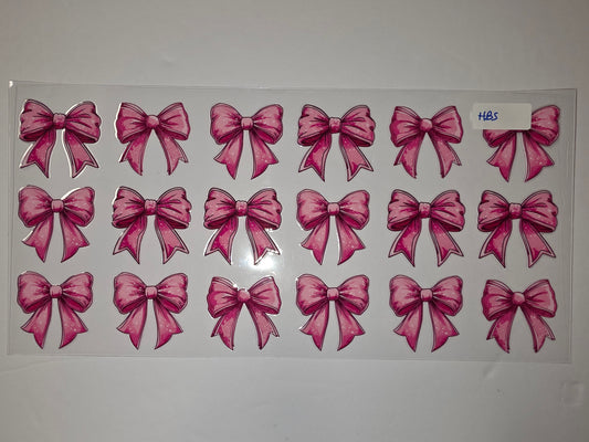 Sparkling Pink Bow Tumbler Wrap - Glitter Bow Design for Cups & Drinkware