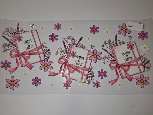 Chapter by Chapter Book Wrap | Pink Flowers & Lavender Tumbler Design
