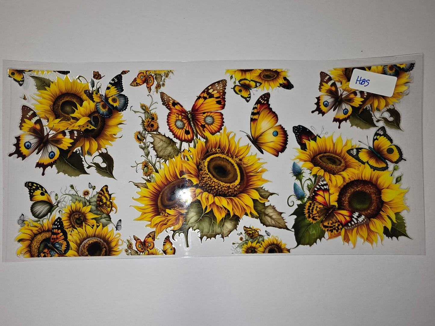 Sunflower Butterfly Tumbler Wrap - Vibrant Yellow & Orange Floral Design