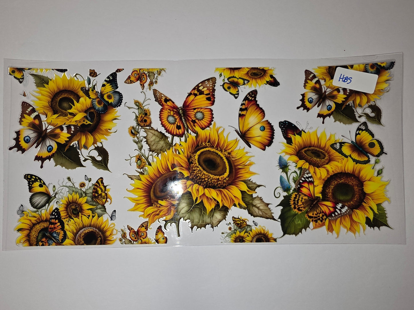 Sunflower Butterfly Tumbler Wrap - Yellow, Orange, Black - Sublimation Design
