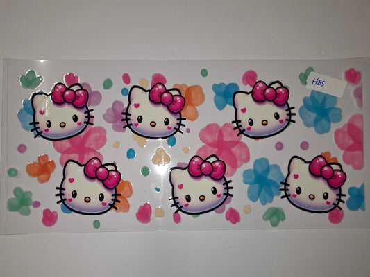 Cute Hello Kitty Tumbler Wrap - Pink Bows & Floral Accents