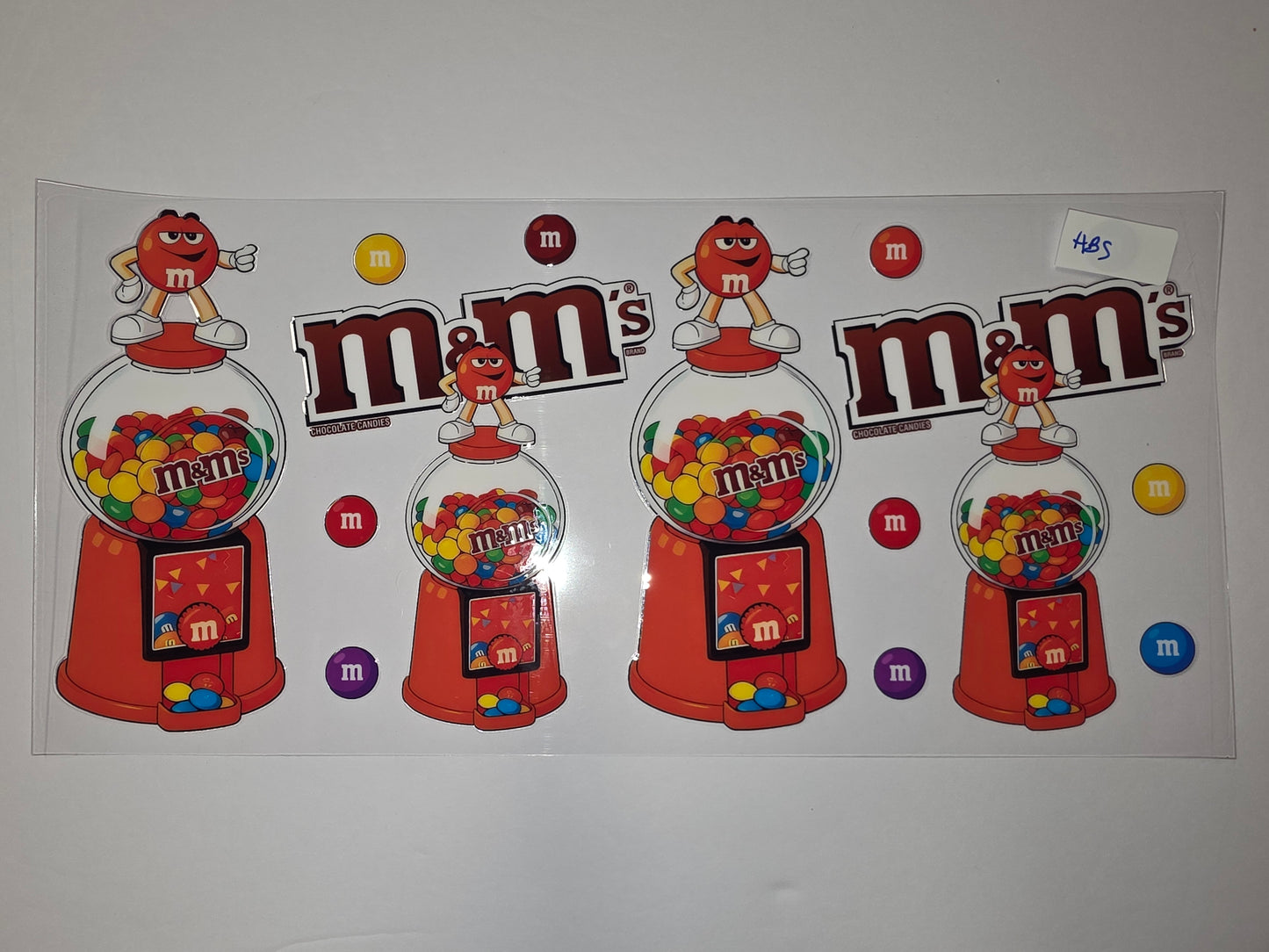 M&M's Gumball Machine Tumbler Wrap - Red, Yellow, Blue, Green Candy Design