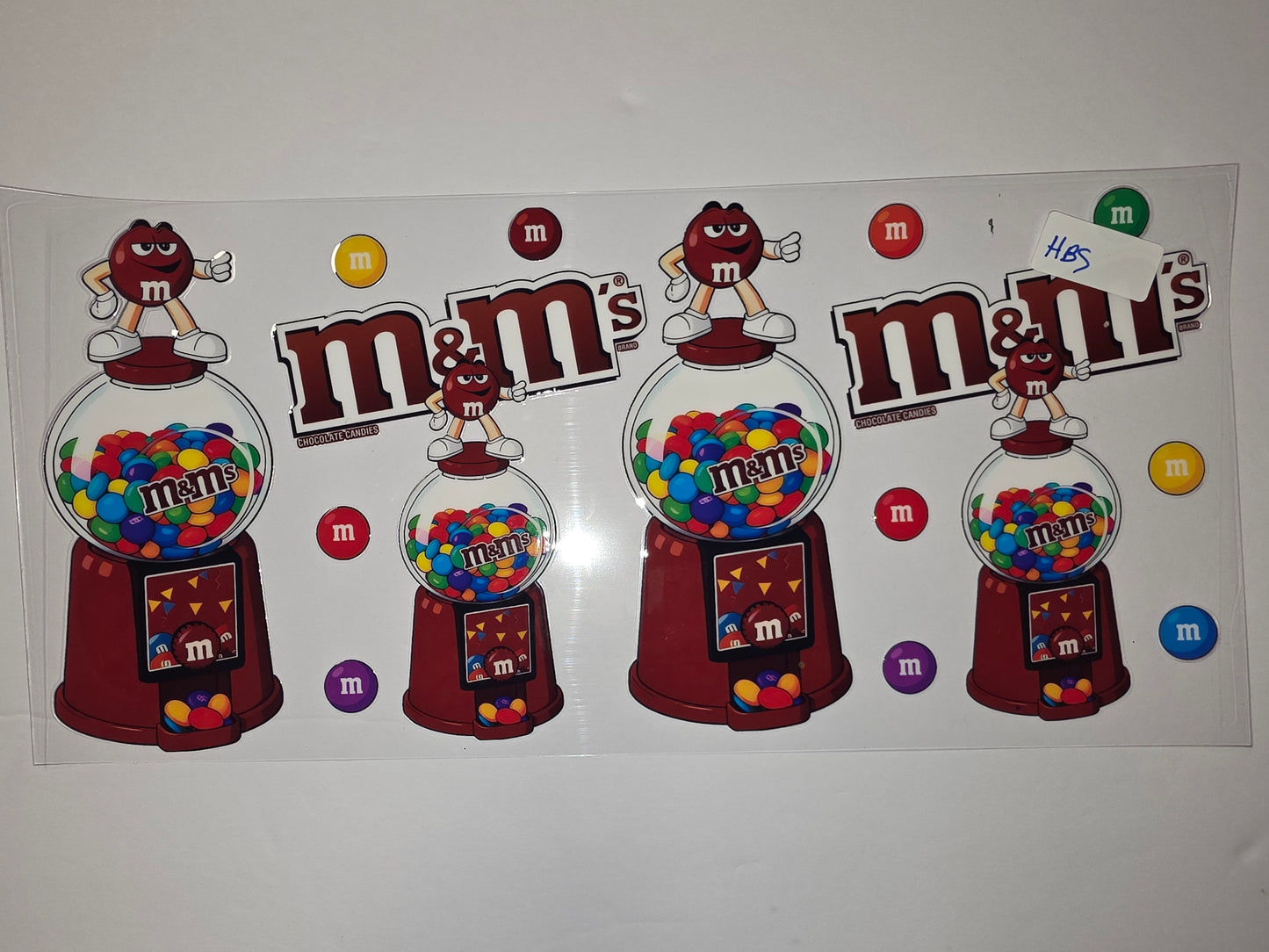 M&M's Candy Gumball Machine Tumbler Wrap - Red, Brown, Multi-Color
