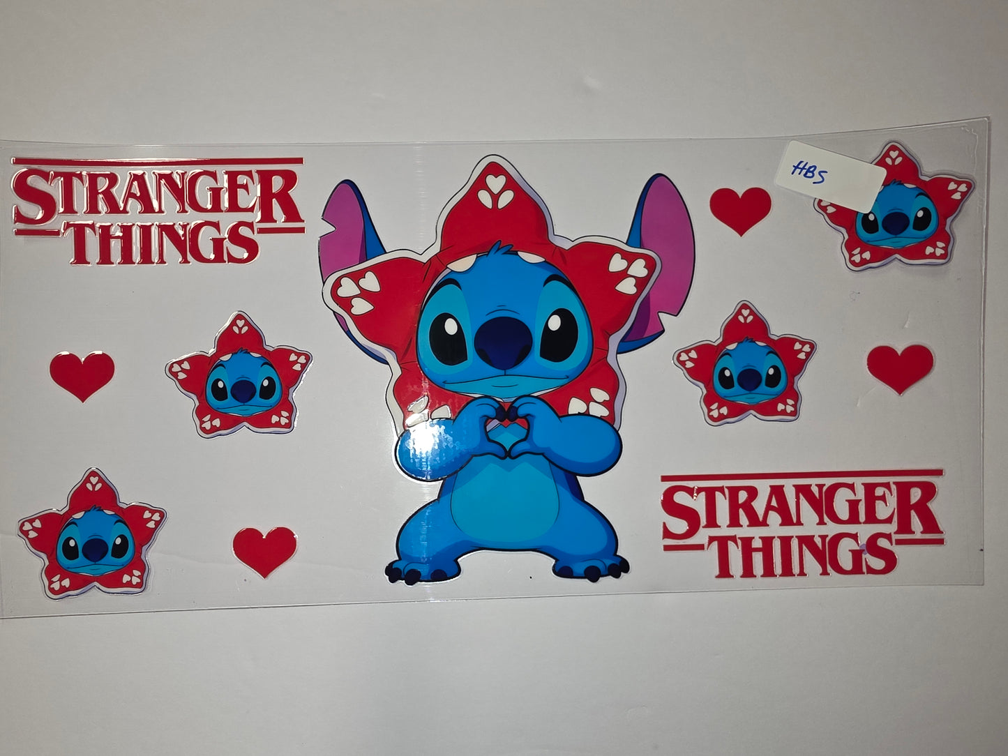 Stranger Things Stitch Demogorgon Tumbler Wrap | Red, Blue, Pink | Fan Art Drinkware Design