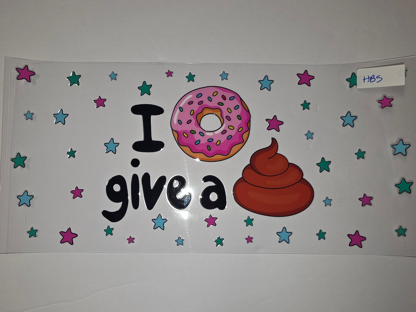 Funny Donut Poop Stars Tumbler Wrap | Pink Donut & Poop Emoji Cup Design