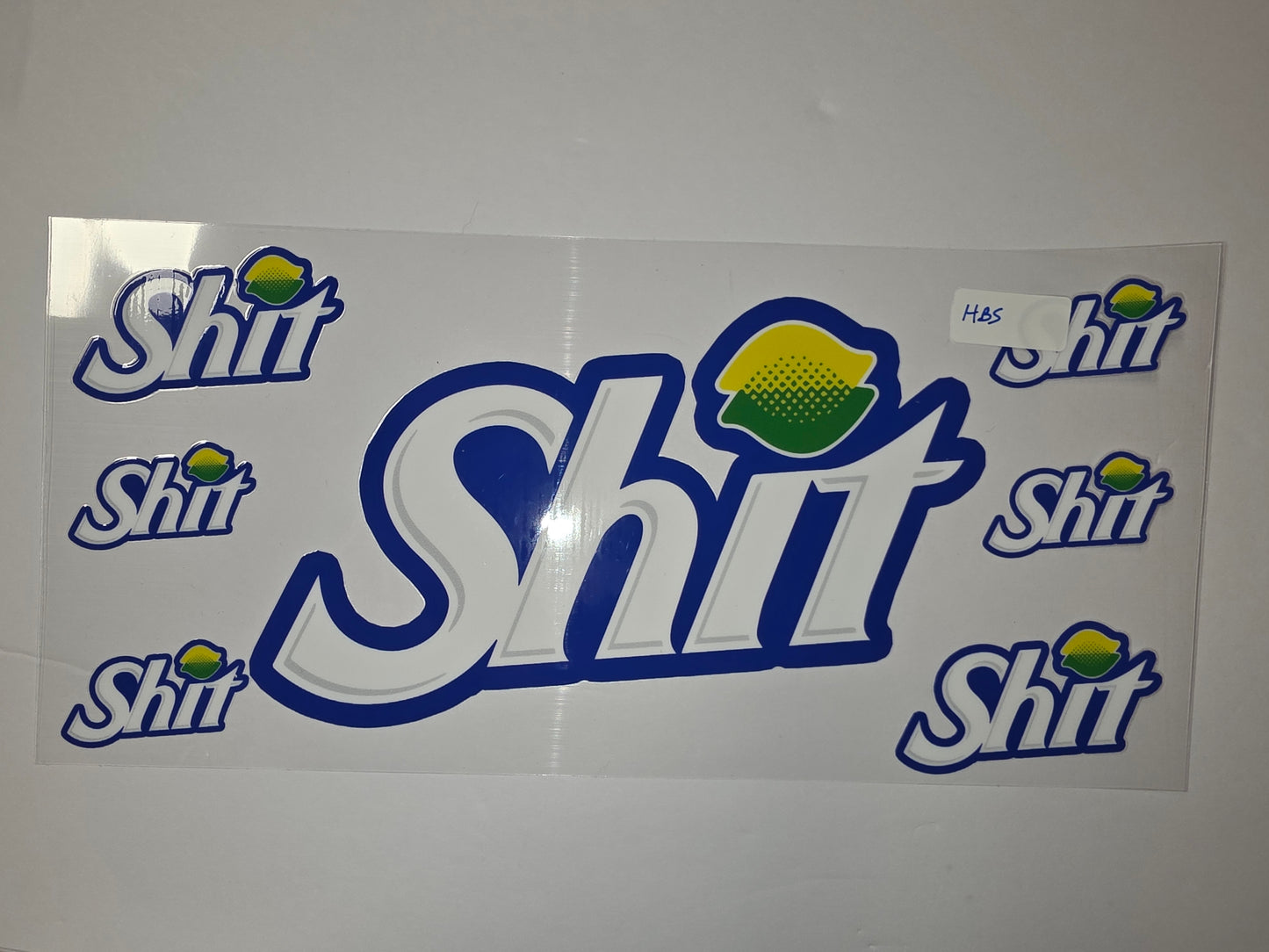 Retro "Shit" Lemon Lime Drink Inspired Tumbler Wraps | Blue, White, Yellow, Green