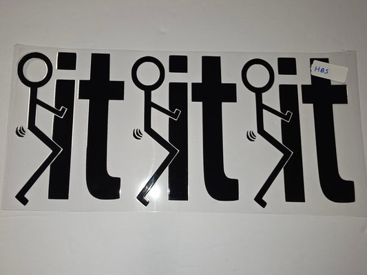 Black Stick Figure "F" Word Tumbler Wrap | Funny Sarcastic Vinyl Decal for Cups