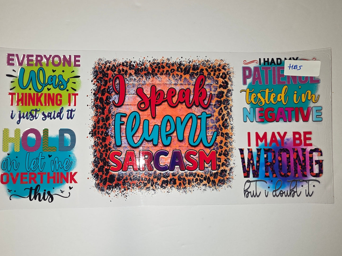 Sarcastic Tumbler Wraps | Funny Quotes | Leopard Print & Bold Colors