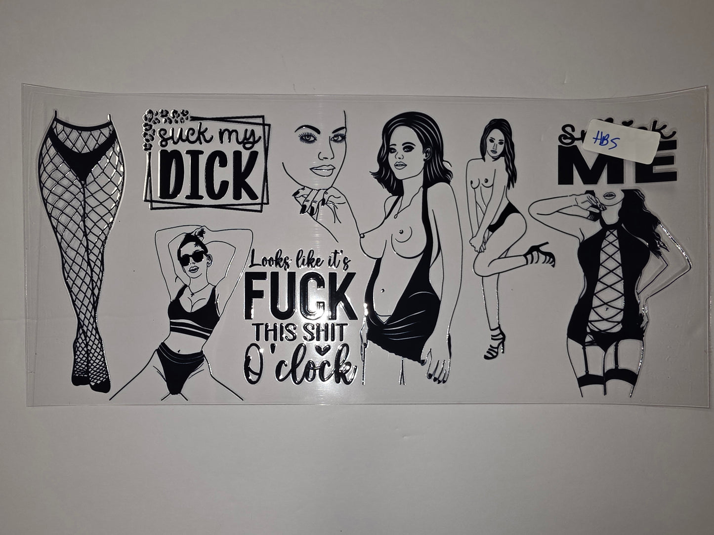 Bold & Sassy Tumbler Wrap - Black & White Lingerie & Text Designs