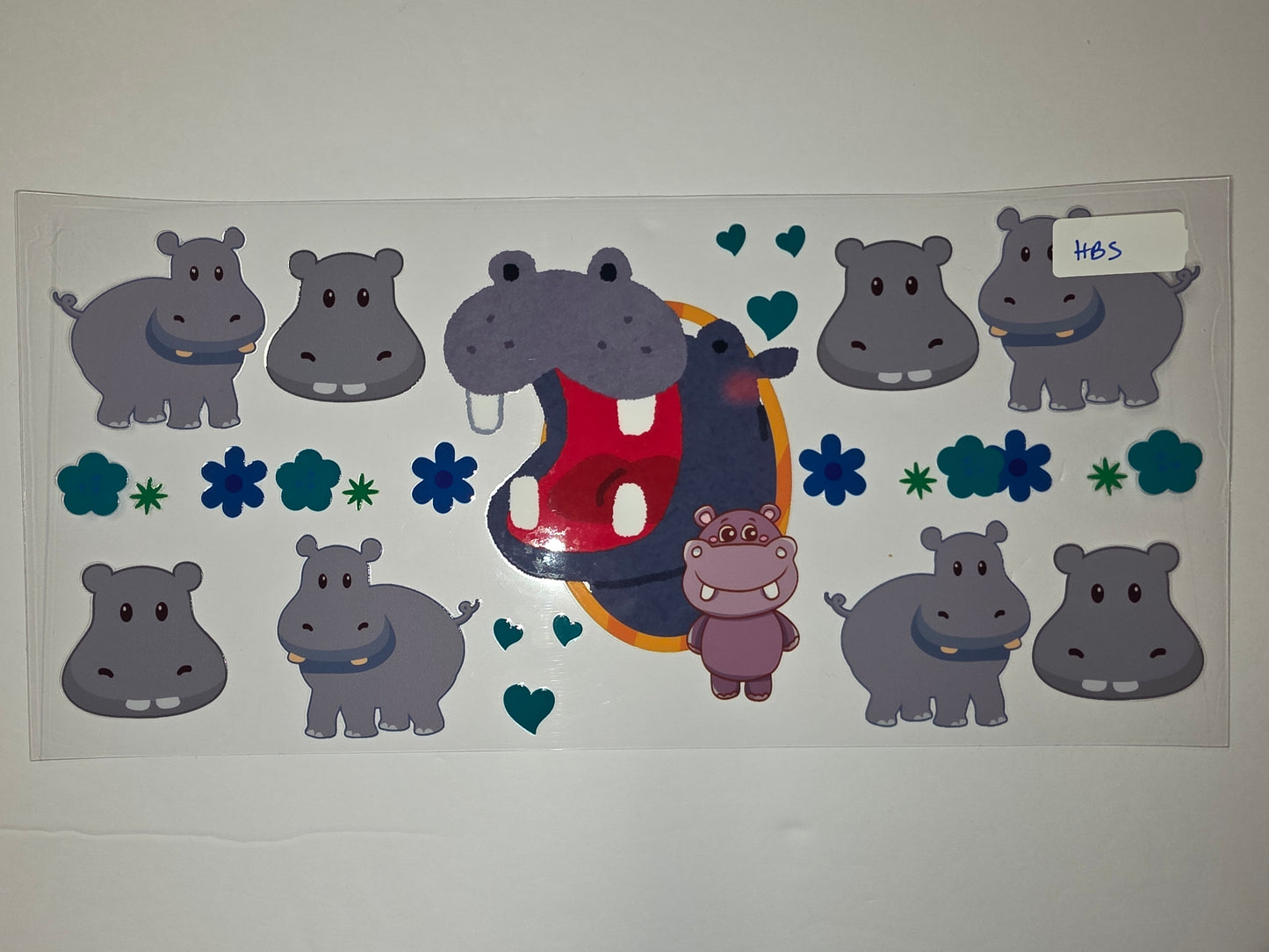 Cute Hippo Tumbler Wrap - Adorable Animal Design for Cups & Drinkware