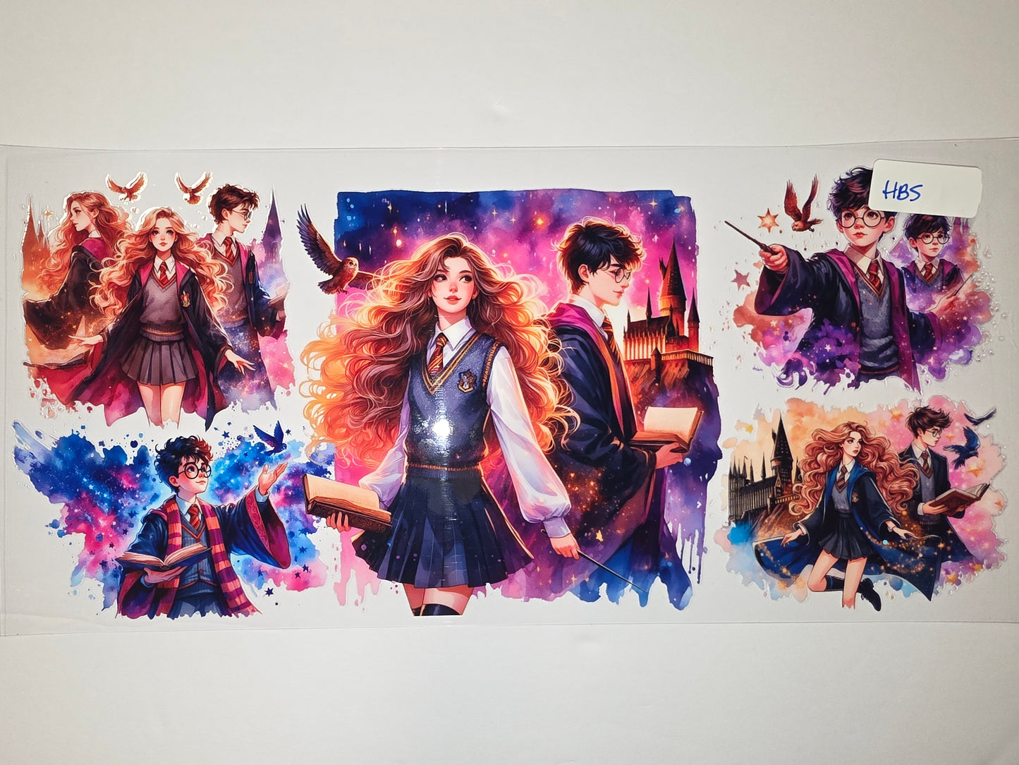 Magical School Friends Tumbler Wrap - Anime Style, Stars & Castle Design