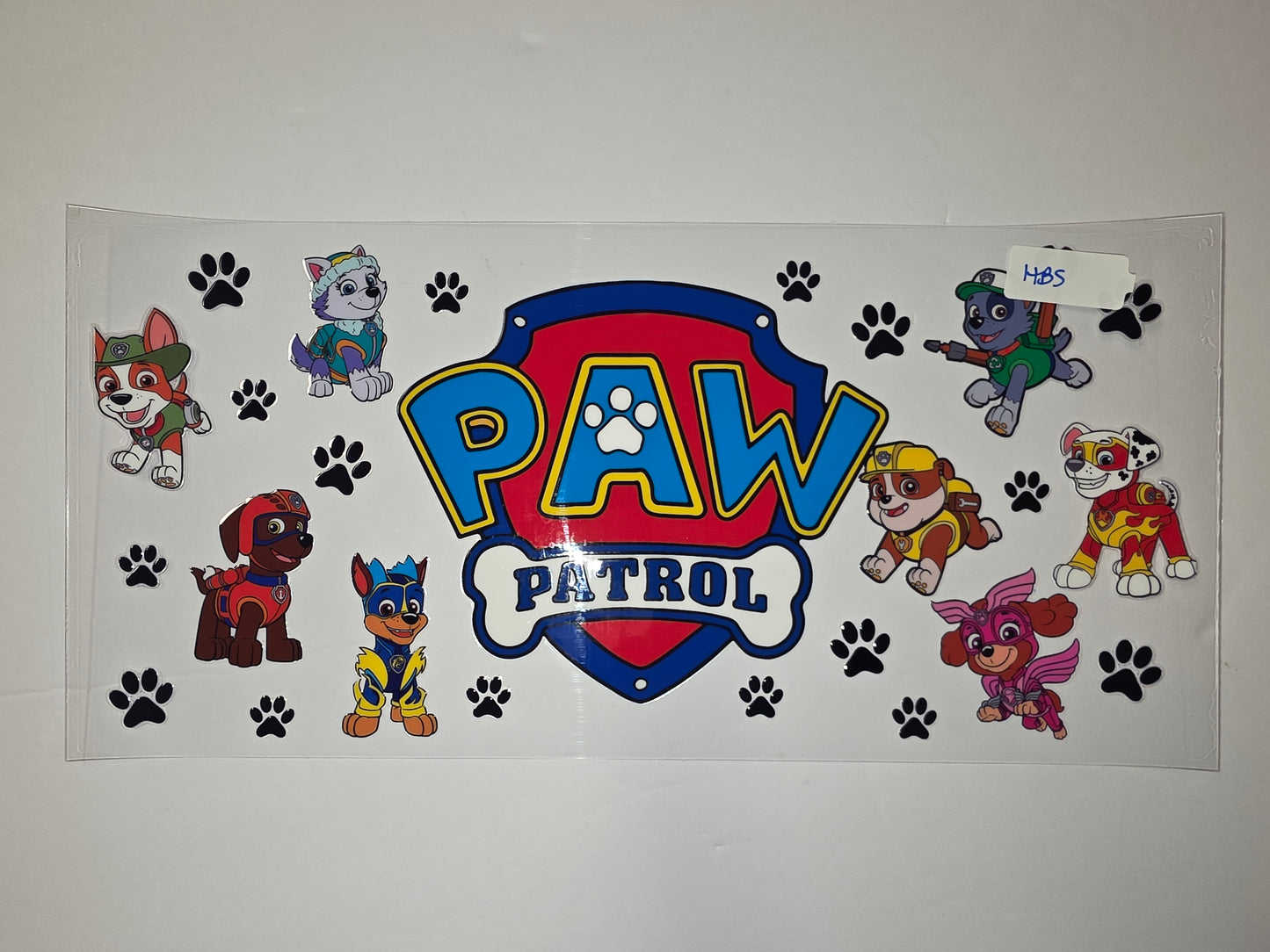 Paw Patrol Character Tumbler Wrap - Vibrant Red, Blue, Yellow & Paw Prints