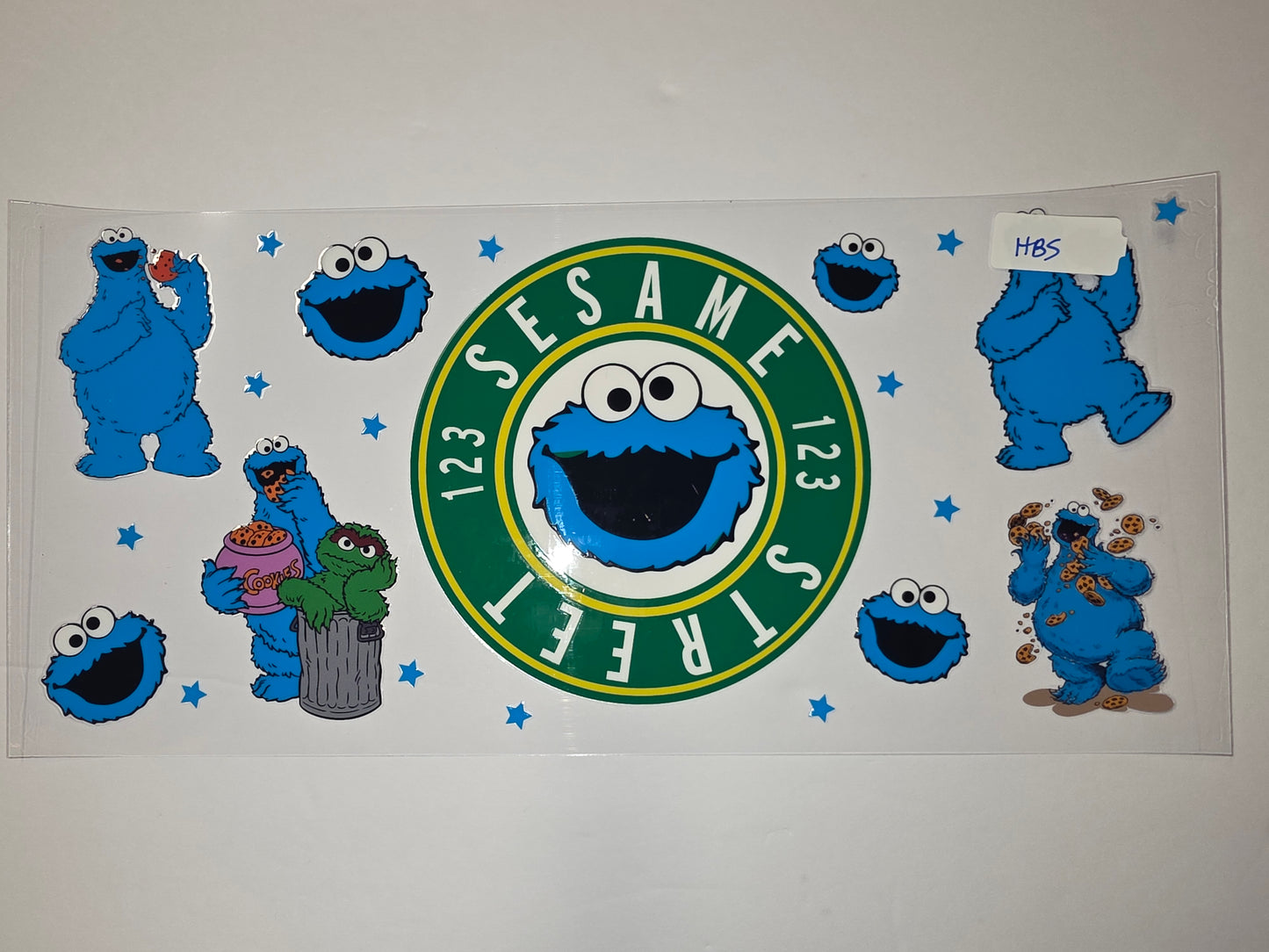 Sesame Street Cookie Monster & Oscar Tumbler Wrap | Blue, Green, Yellow | Fun Character Design