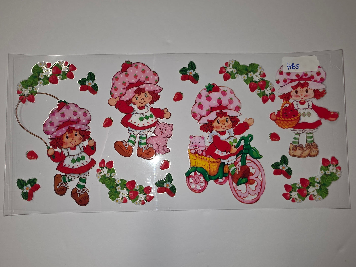 Strawberry Shortcake & Friends Tumbler Wrap | Pink, Red, Green | Retro Cartoon Design
