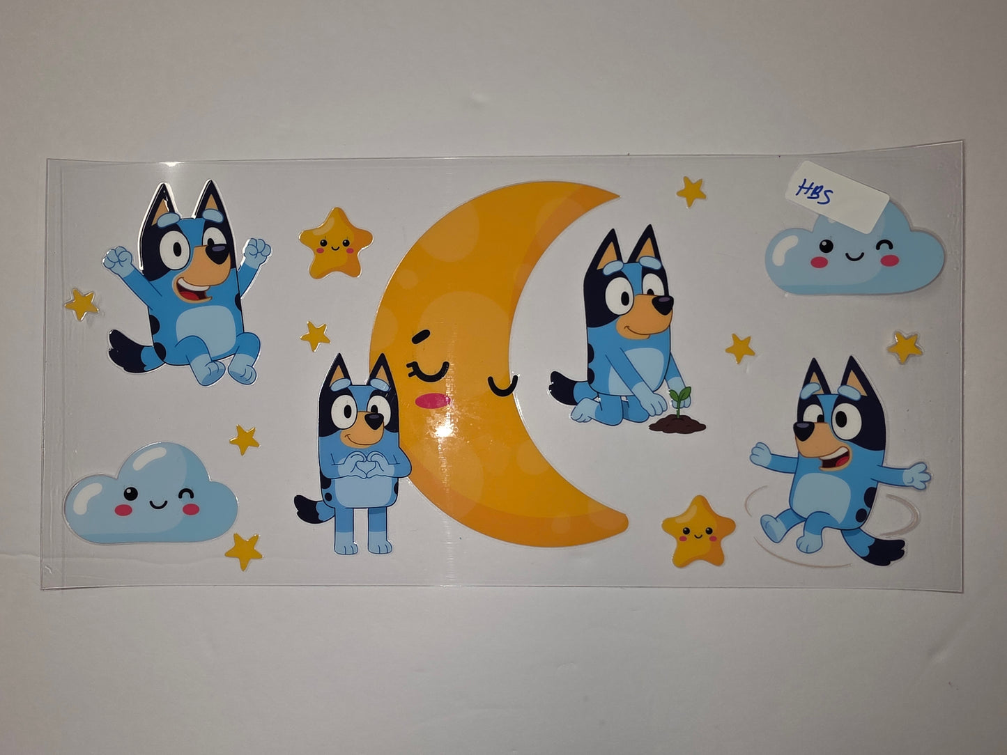 Bluey & Bingo Moon & Stars Tumbler Wrap - Cute Cartoon Dog Design