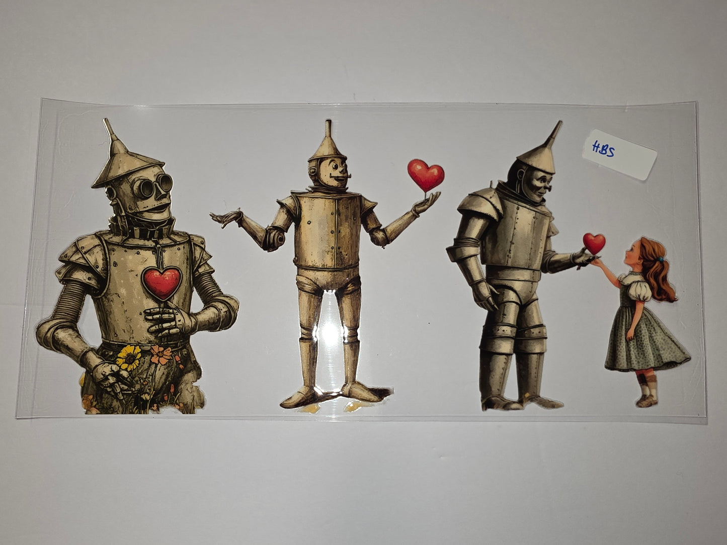 Wizard of Oz Tin Man & Dorothy Heart Tumbler Wrap | Vintage Style Sublimation Design