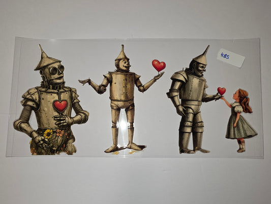 Wizard of Oz Tin Man & Dorothy Heart Tumbler Wrap | Vintage Style Sublimation Design