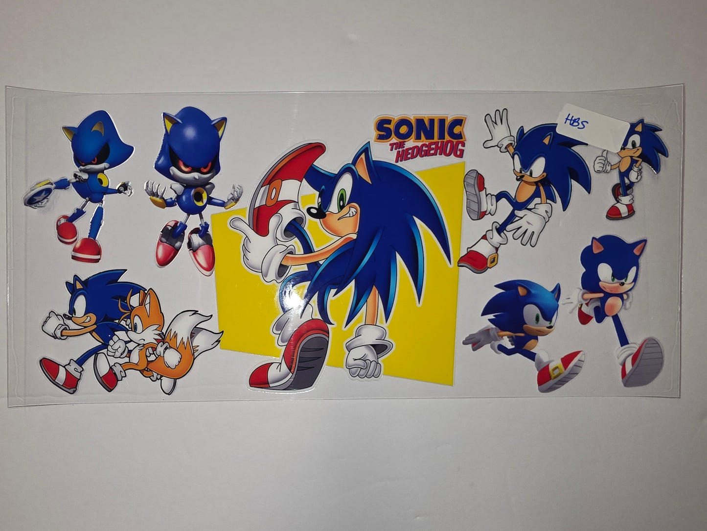 Sonic the Hedgehog & Tails Tumbler Wrap - Blue, Orange, Yellow, Red & Silver