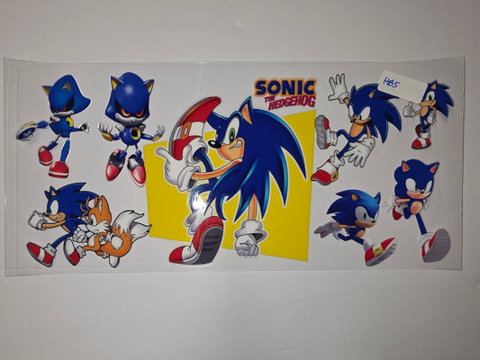 Sonic the Hedgehog & Tails Tumbler Wrap - Blue, Orange, Yellow, Red & Silver