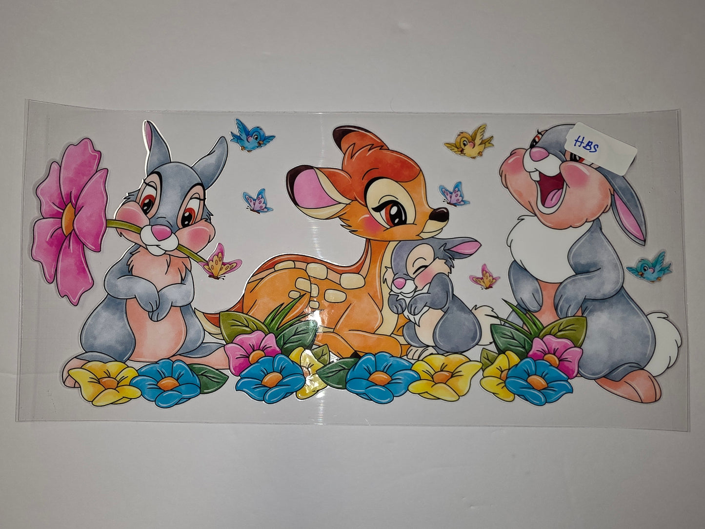 Bambi and Friends Tumbler Wrap - Cute Forest Animals & Flowers - Sublimation Design