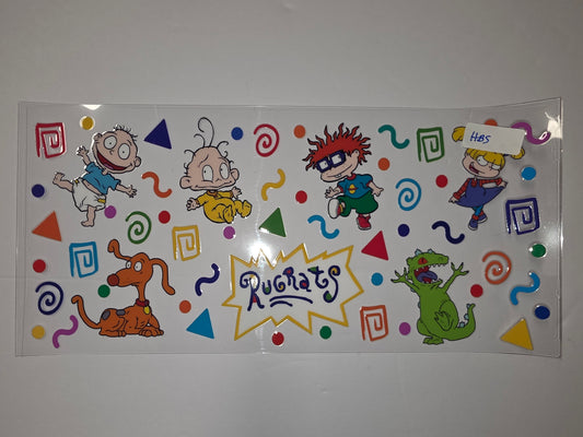 Rugrats Characters Tumbler Wrap | Tommy, Chuckie, Phil, Lil, Angelica, Reptar | 90s Cartoon Drinkware Decal