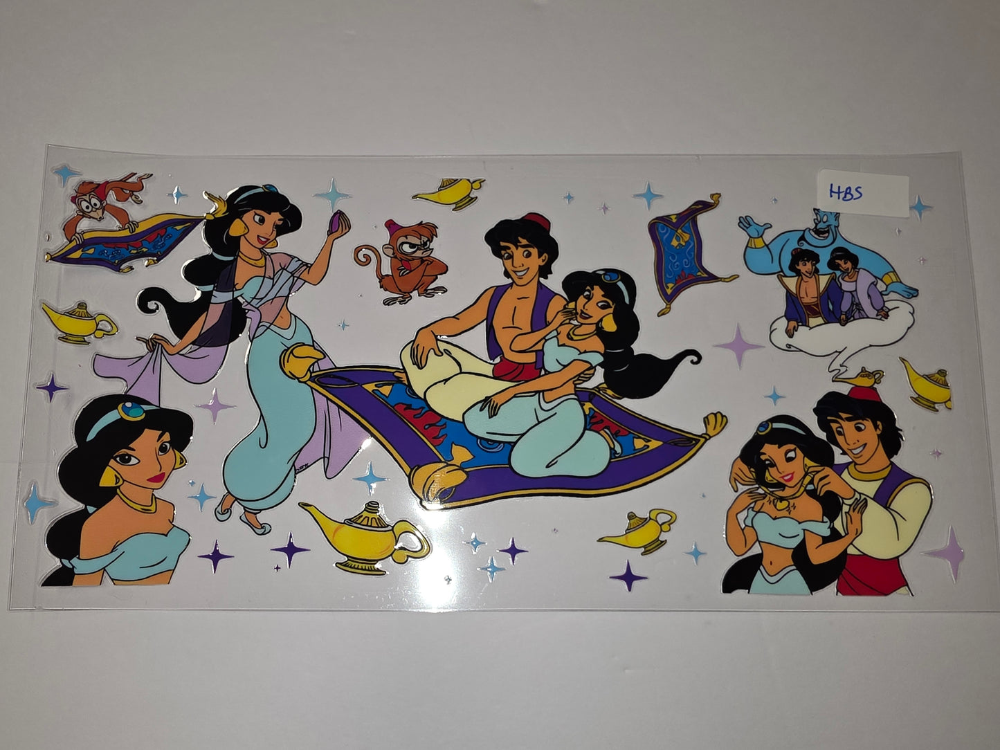 Aladdin & Jasmine Magic Carpet Ride Tumbler Wrap | Disney Princess & Genie Design