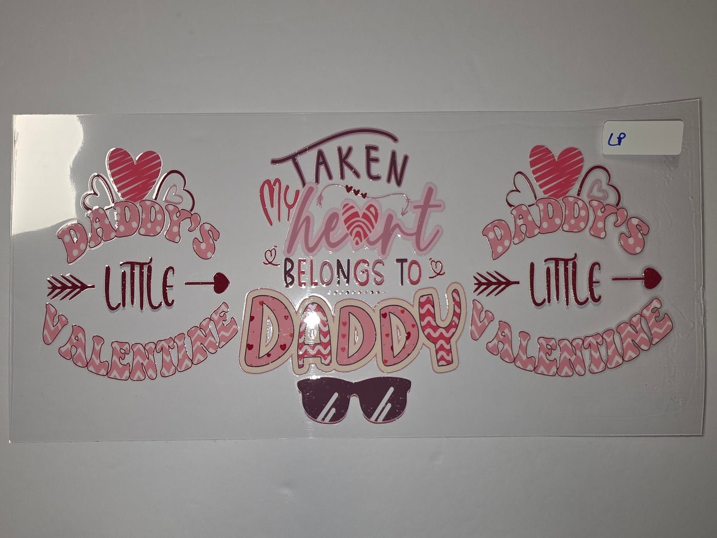 Daddy's Little Valentine Tumbler Wrap - Pink Hearts & Polka Dots