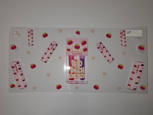 Pink Cherry & Heart Tumbler Wrap | Cute Kawaii Drinkware Design