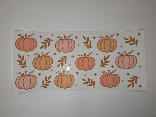 Cute Pumpkin Fall Leaf Tumbler Wrap - Autumn Vibes Drinkware Design