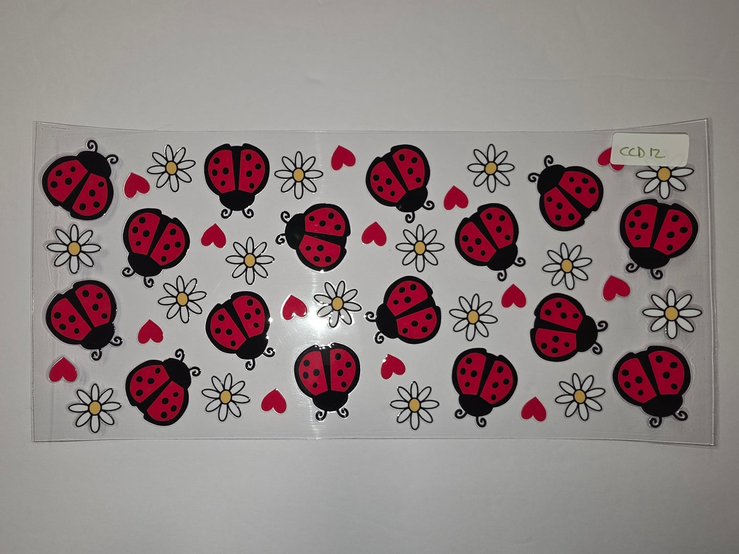 Cute Ladybug & Daisy Tumbler Wrap - Red, Black, White, Yellow - Spring Garden Design