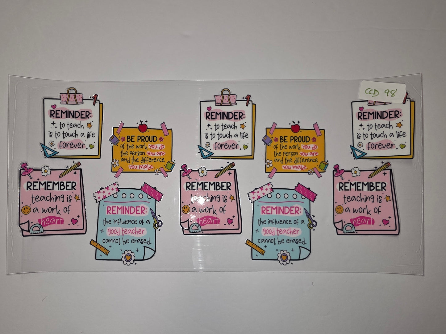 Teacher Appreciation Tumbler Wraps | Cute Pink & Yellow School Theme | Sublimation Designs