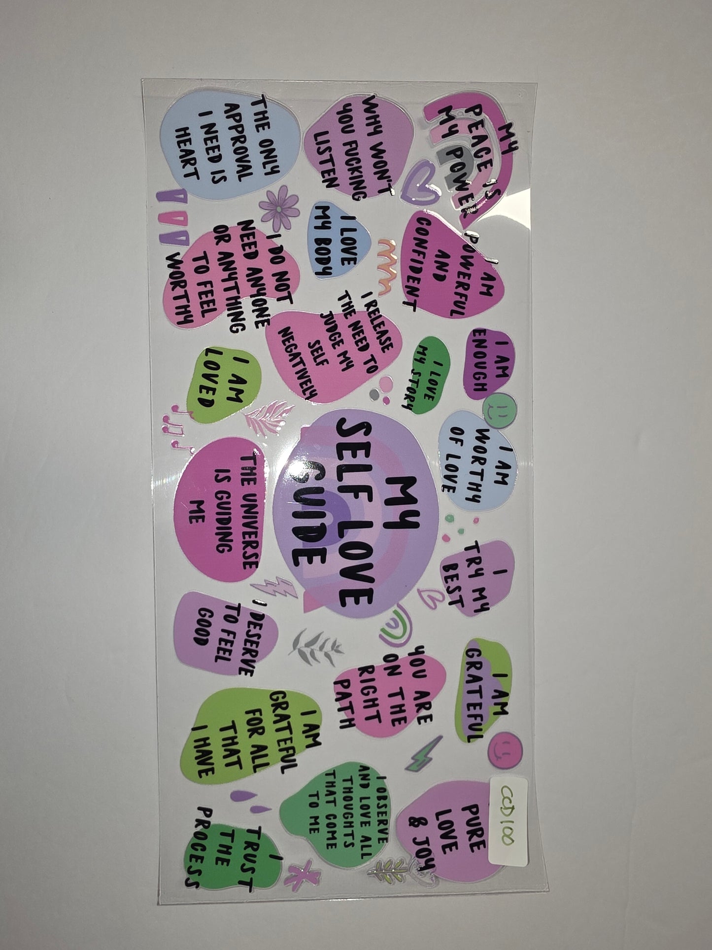 My Self Love Guide Tumbler Wrap - Pastel Affirmations & Positive Vibes