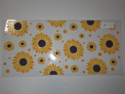 Sunflower Tumbler Wrap | Yellow & Orange Floral Design | Summer Drinkware Decal