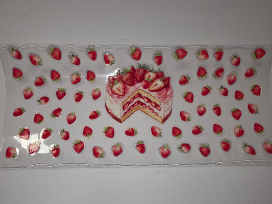 Strawberry Cake & Fruit Tumbler Wrap - Red & Pink Dessert Design