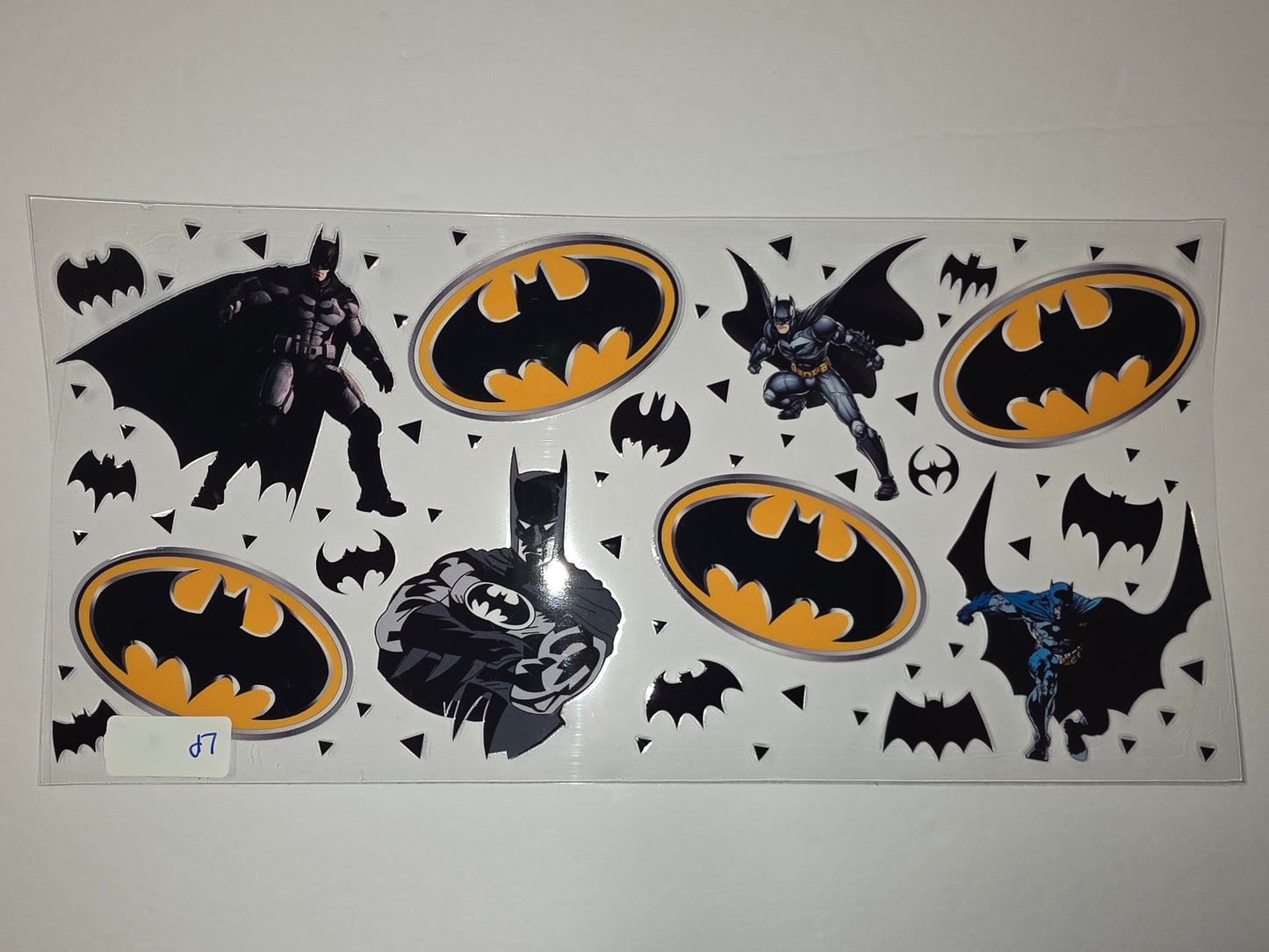 Batman Tumbler Wrap - Superhero Design with Bat Symbols & Yellow Accents