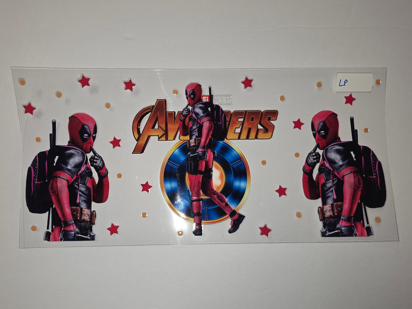 Deadpool Avengers Tumbler Wrap - Red, Black, Yellow, Blue - Superhero Fan Art