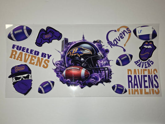 Baltimore Ravens Football Tumbler Wrap - Purple, Gold, Black Design