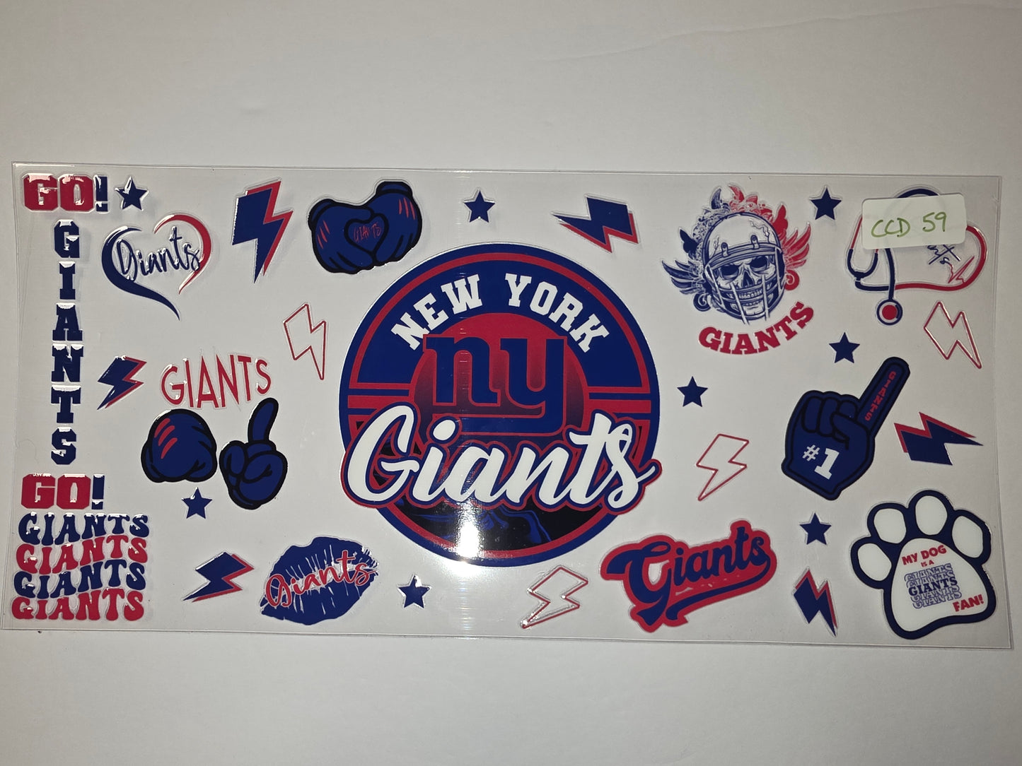 NY Giants Tumbler Wrap - Blue, Red, White Football Fan Design