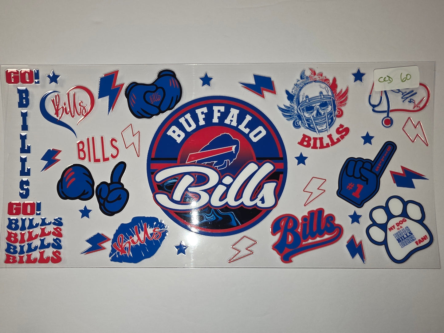 Buffalo Bills Tumbler Wrap Decals - Red, Blue, White - Football Fan Gear