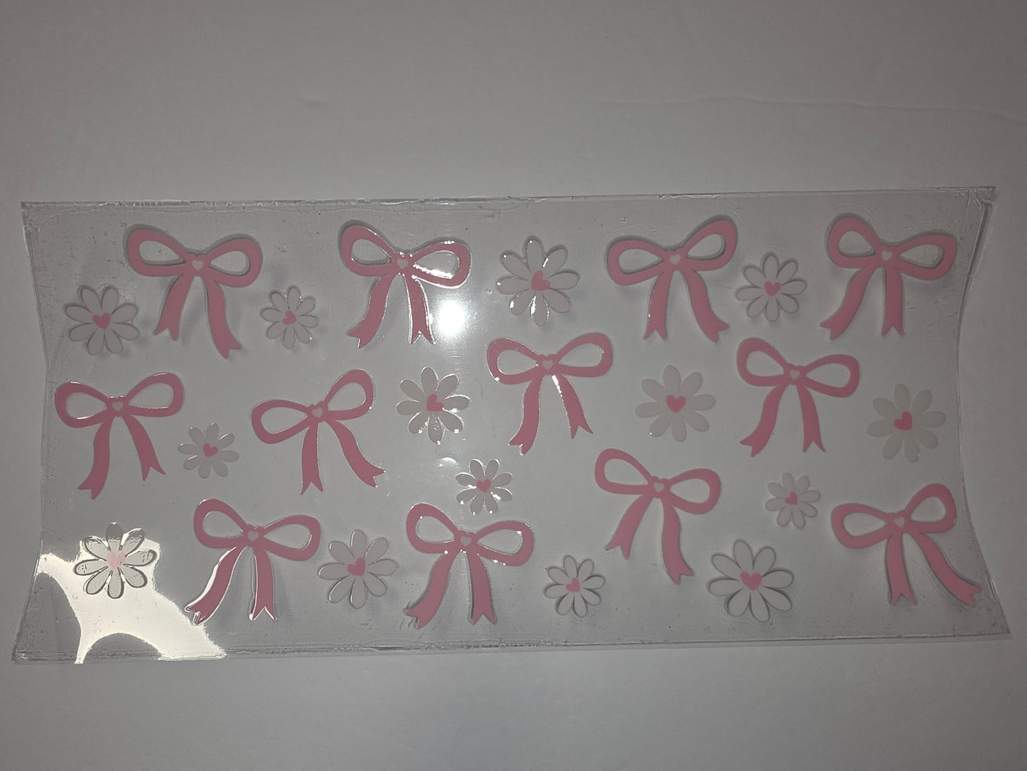 Pink Bows & Daisies Tumbler Wrap - Cute Floral Drinkware Design
