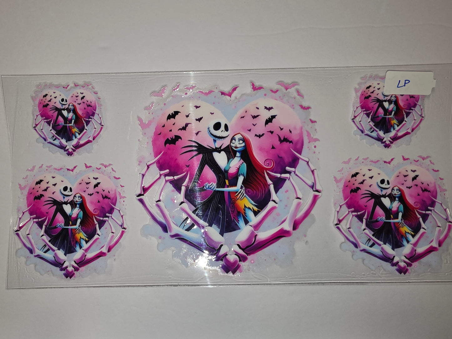 Jack and Sally Heart Tumbler Wrap | Nightmare Before Christmas Sublimation Design