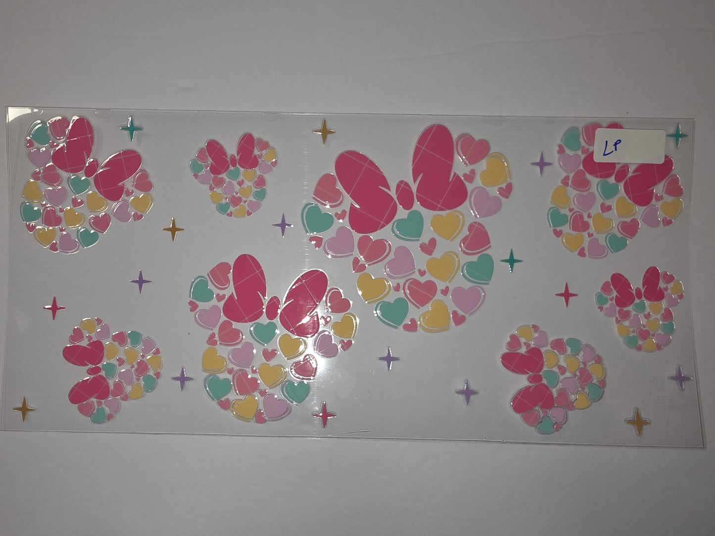 Minnie Mouse Heart Bow Tumbler Wrap - Pink, Yellow, Teal, Pastel Colors - Sublimation Design