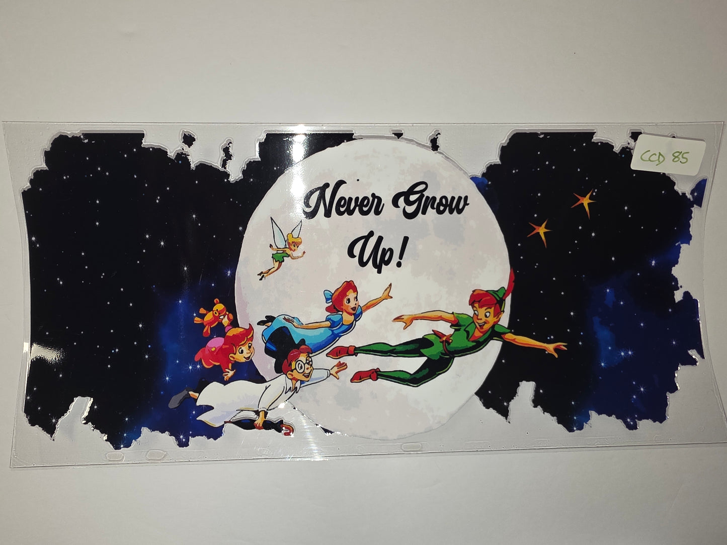 Never Grow Up Peter Pan Tumbler Wrap - Moonlit Starry Night Design