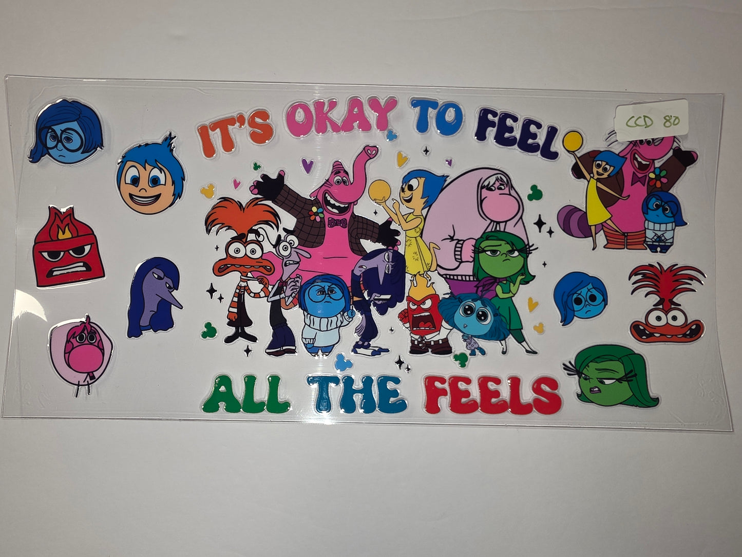 Inside Out "It's Okay To Feel All The Feels" Tumbler Wrap | Vibrant Character Design