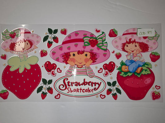 Strawberry Shortcake Tumbler Wrap Design - Pink & Red Strawberry Theme