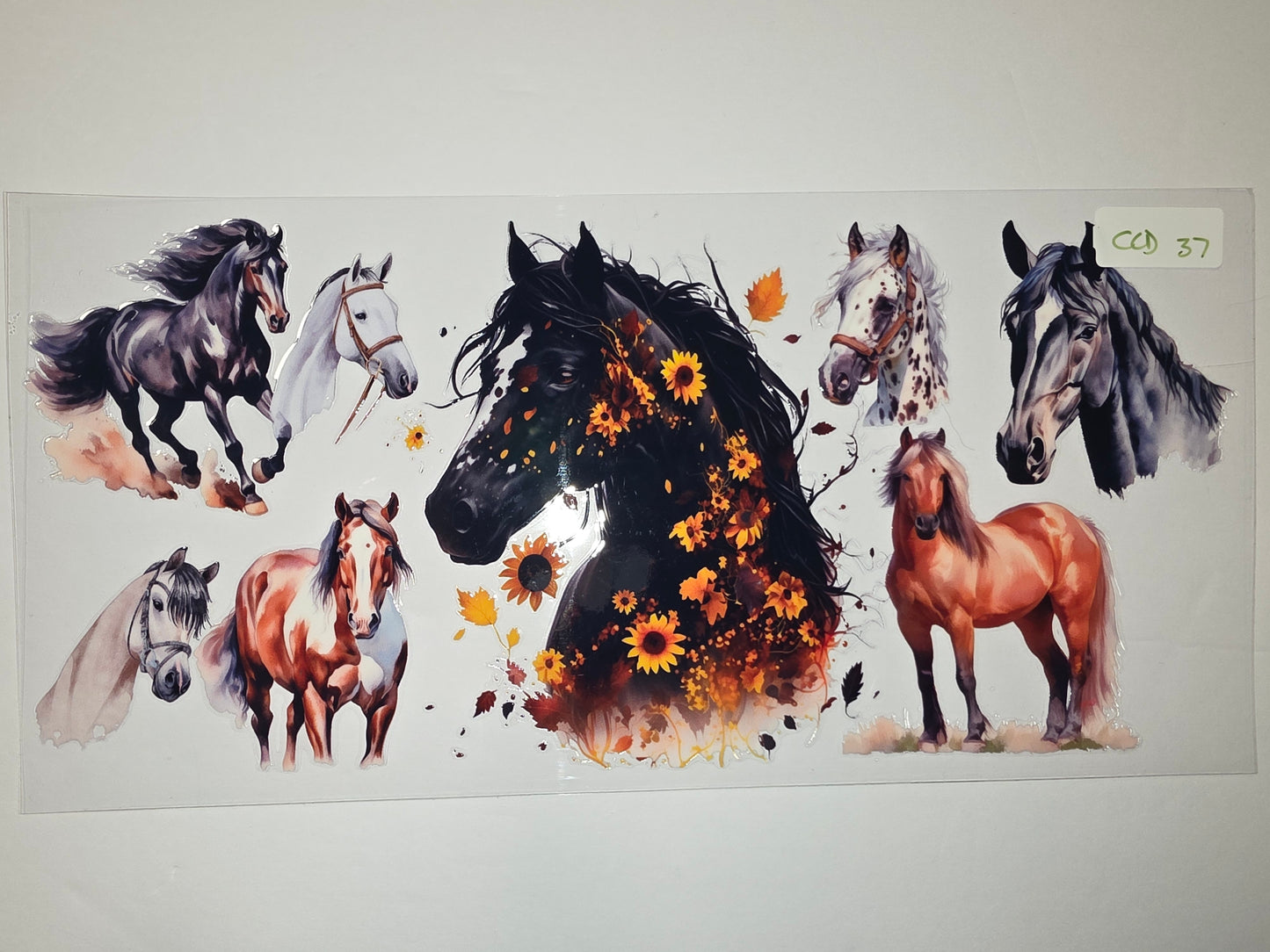 Majestic Horse & Sunflower Tumbler Wrap | Watercolor Horse Design | Autumn Vibes